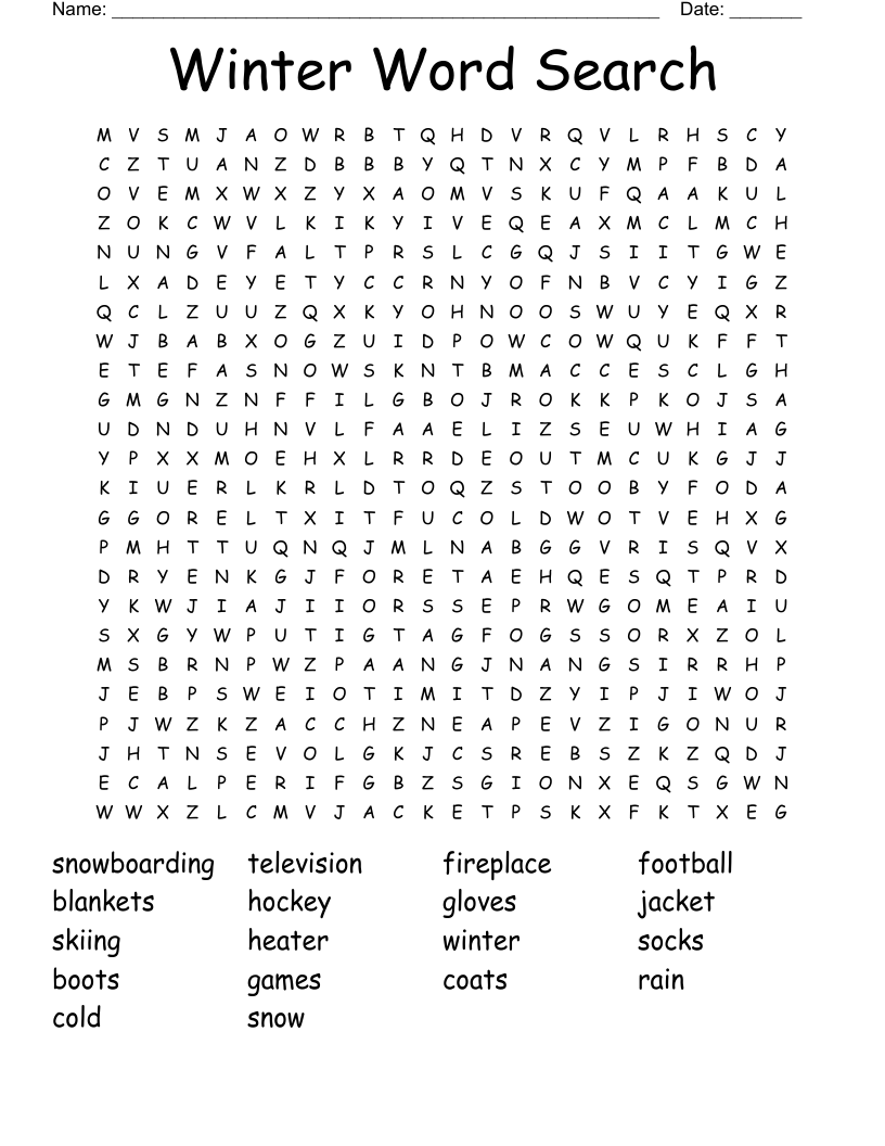 Winter Word Search