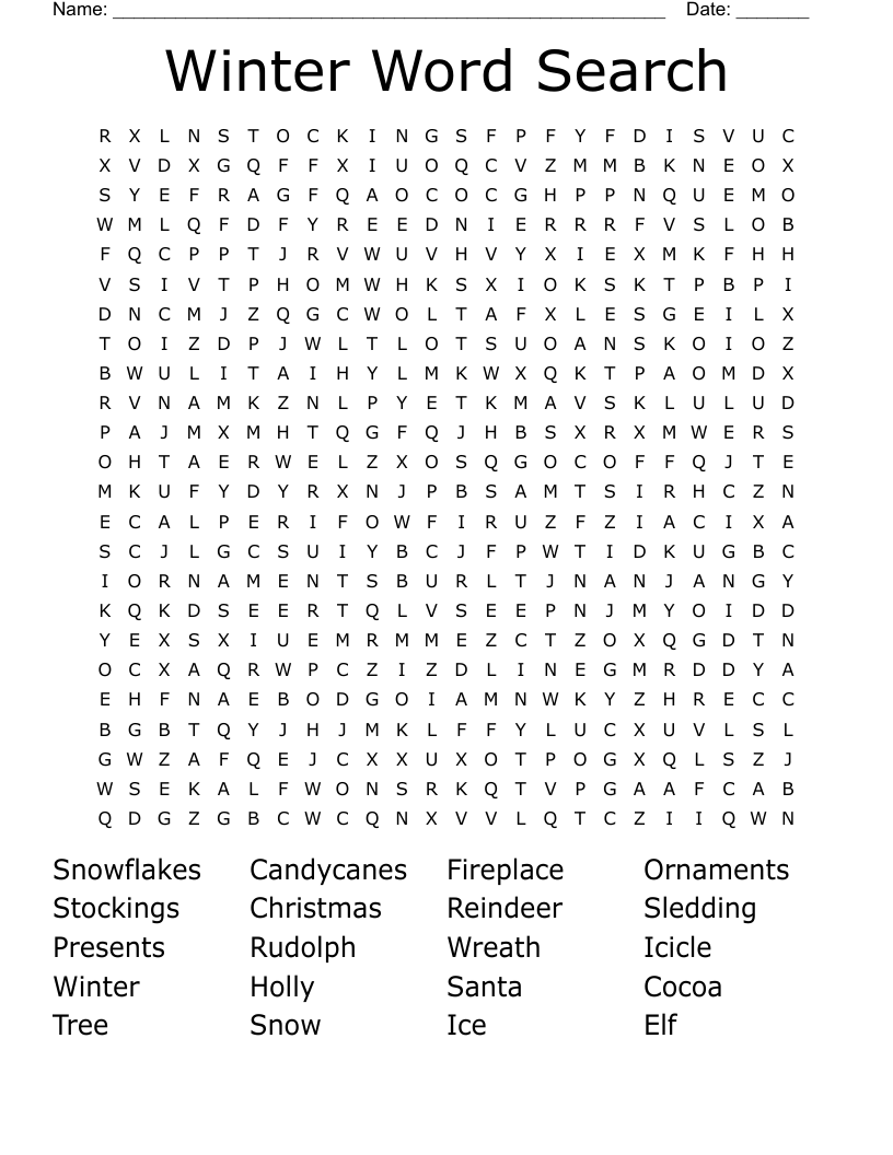 Winter Word Search