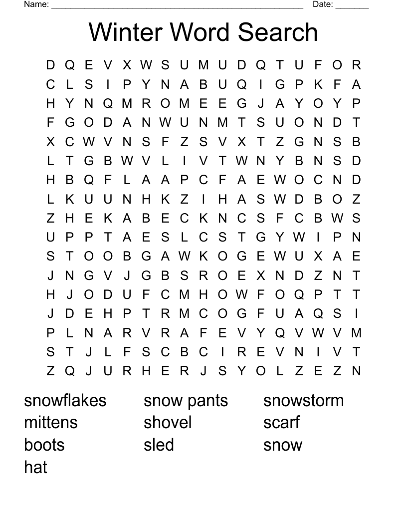Winter Word Search