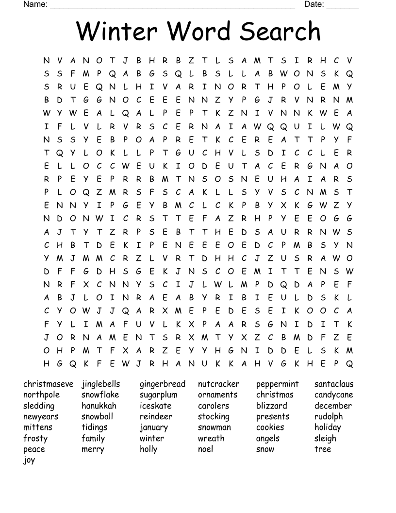 Winter Word Search
