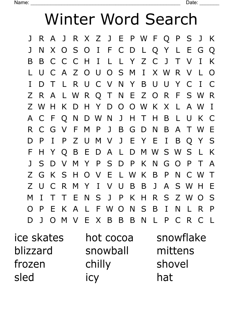 Winter Word Search 