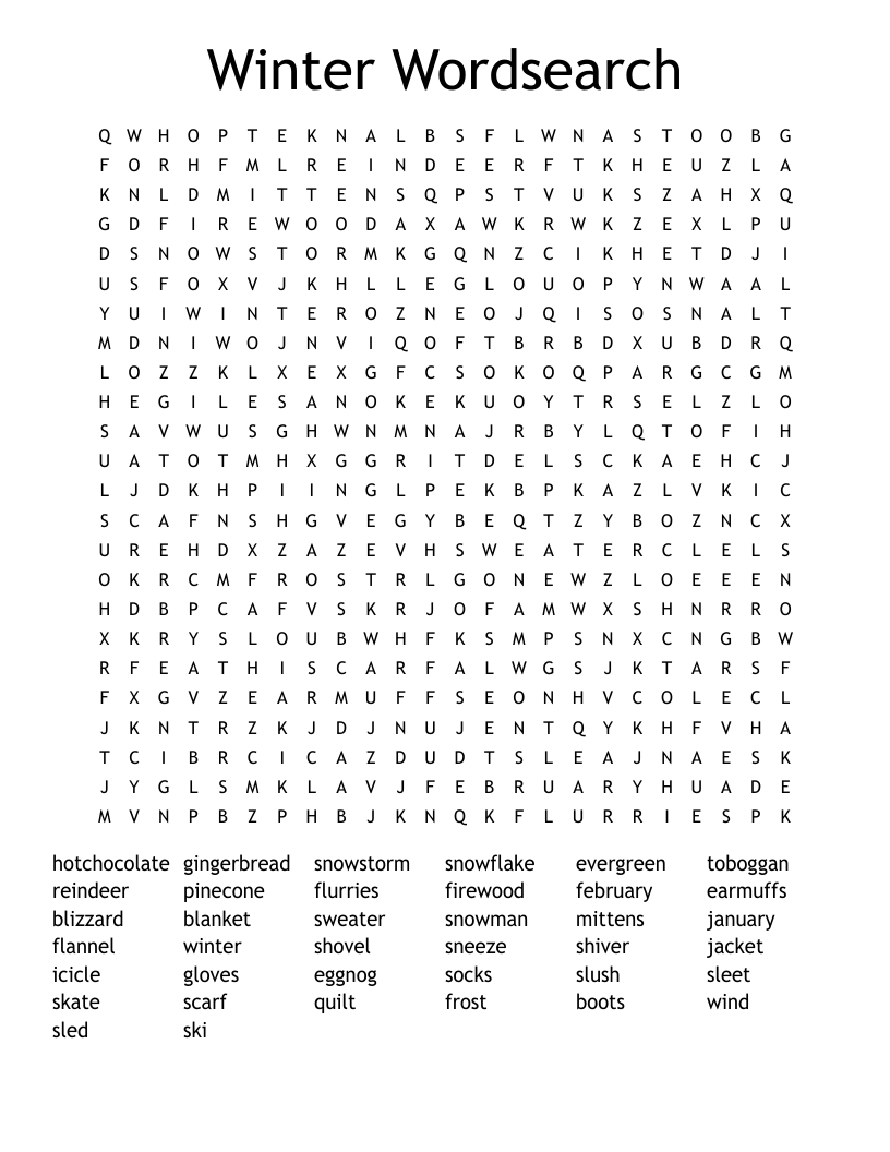Winter Wordsearch 