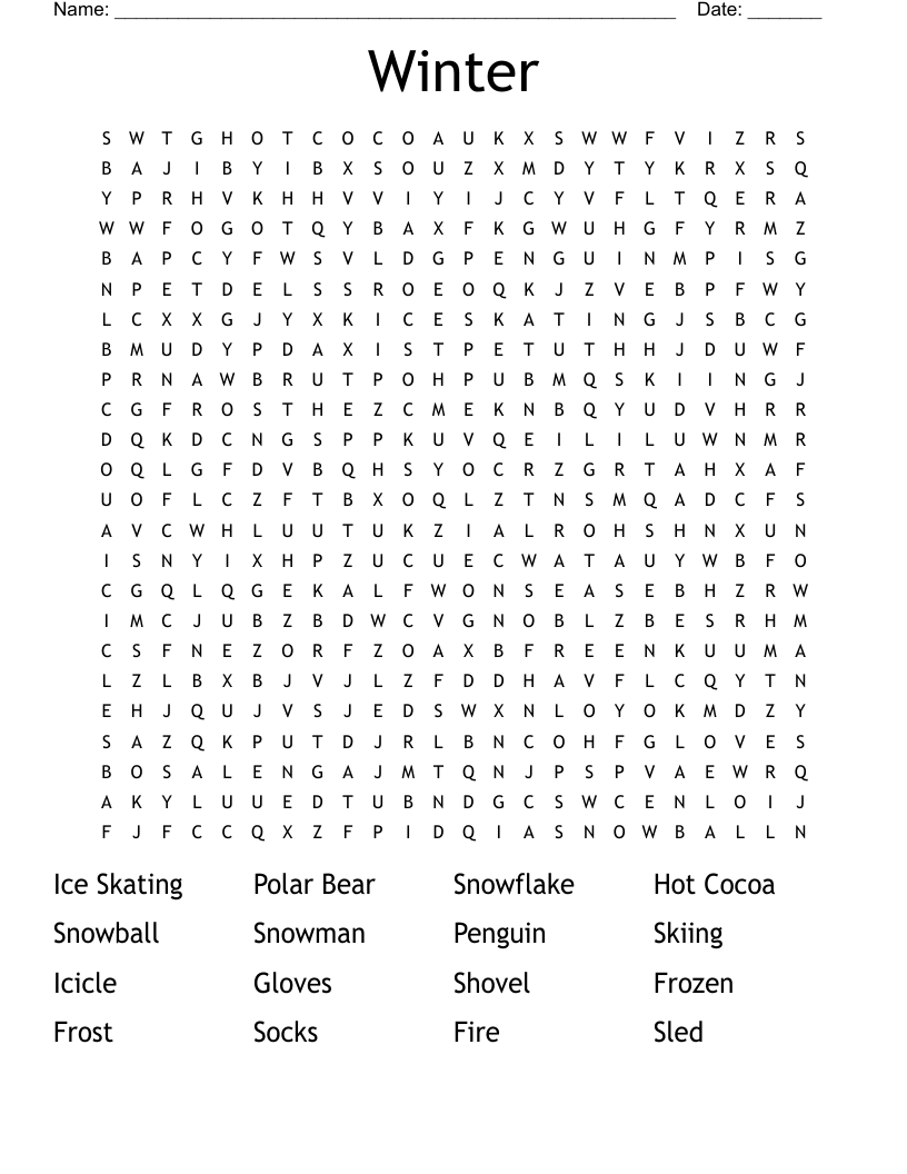 Winter  Word Search