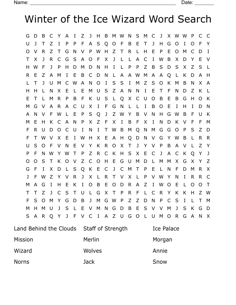 Winter of the Ice Wizard Word Search