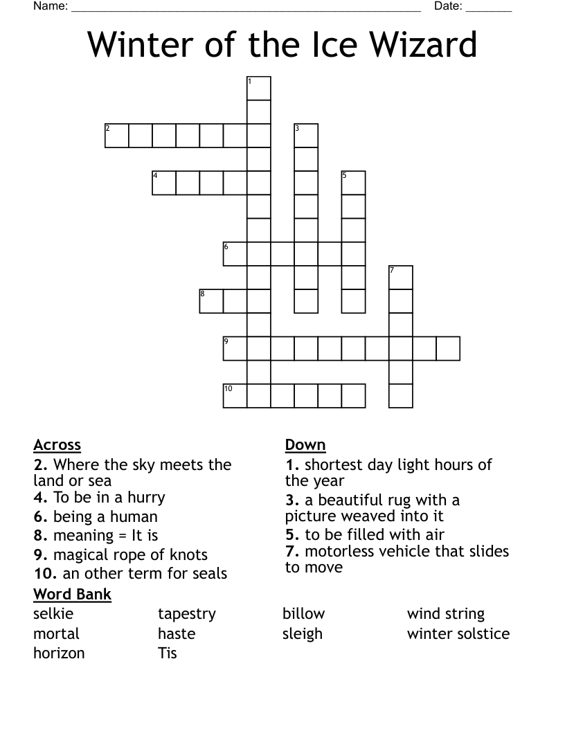 Winter of the Ice Wizard  Crossword
