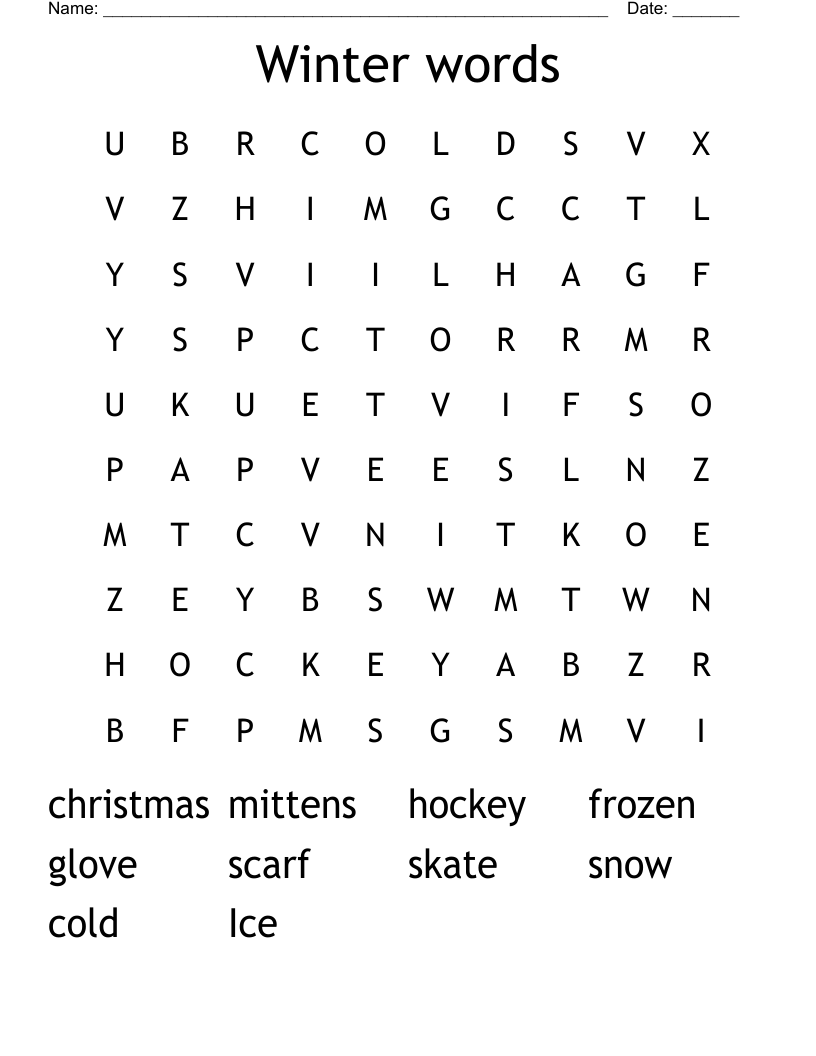 Winter words Word Search