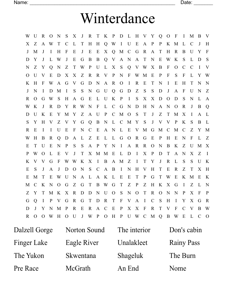 Winterdance  Word Search