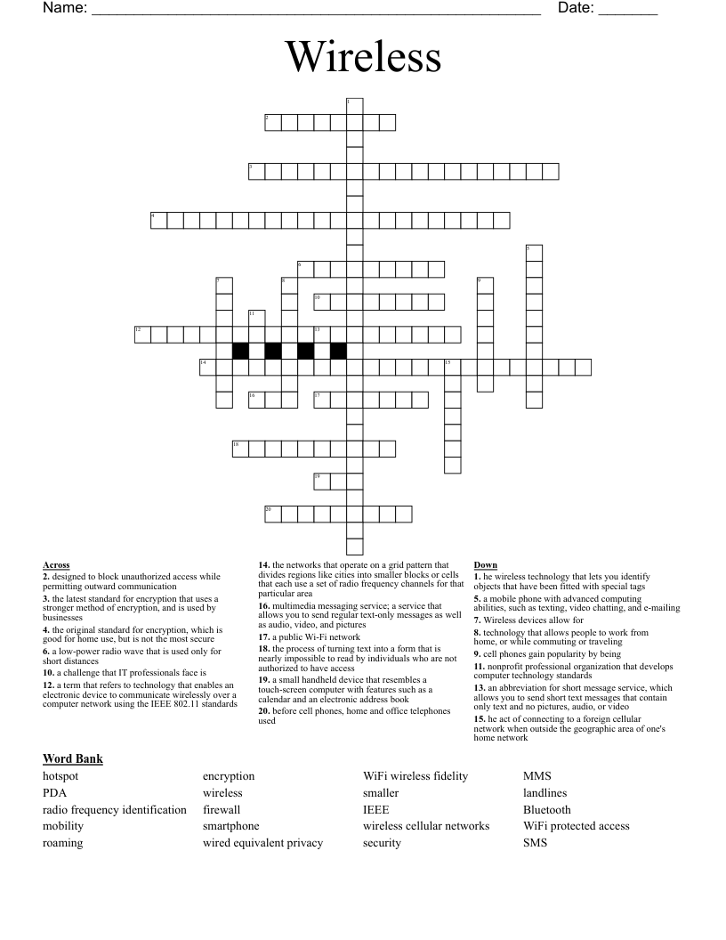 Wireless Crossword
