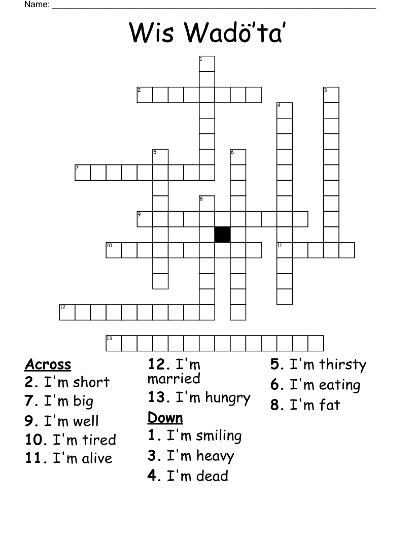Wis Wadö’ta’ Crossword