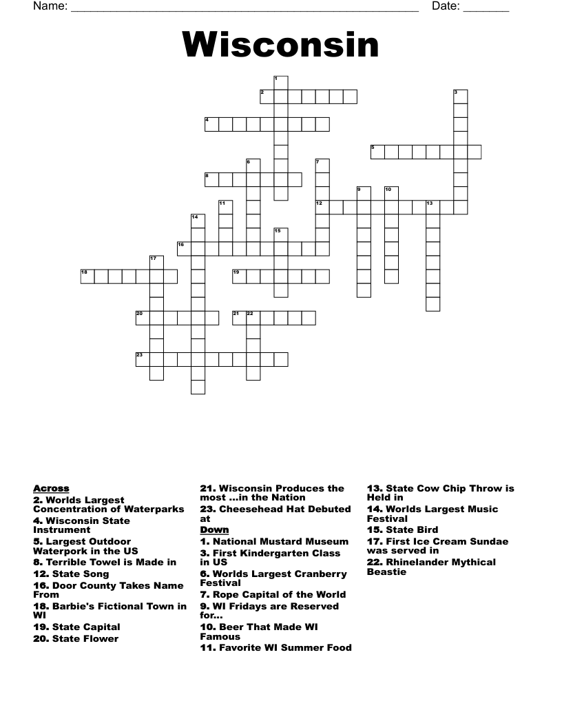 Wisconsin Crossword