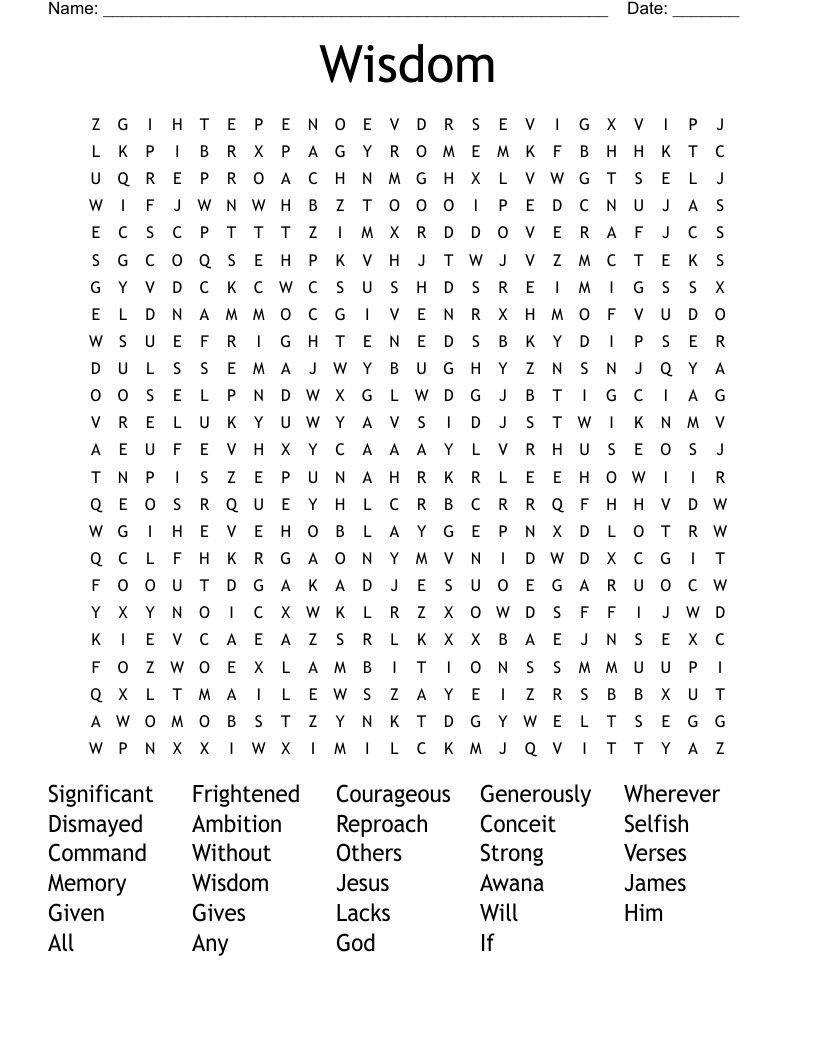 Wisdom Word Search