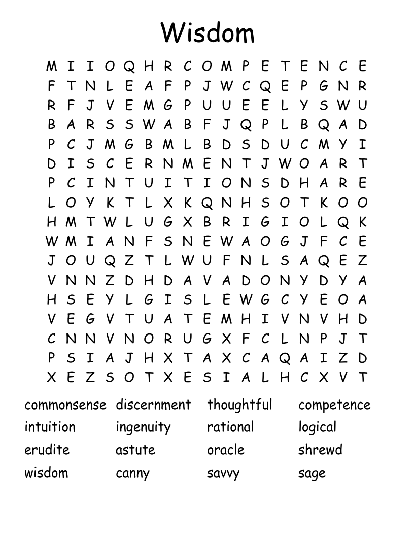 Wisdom Word Search