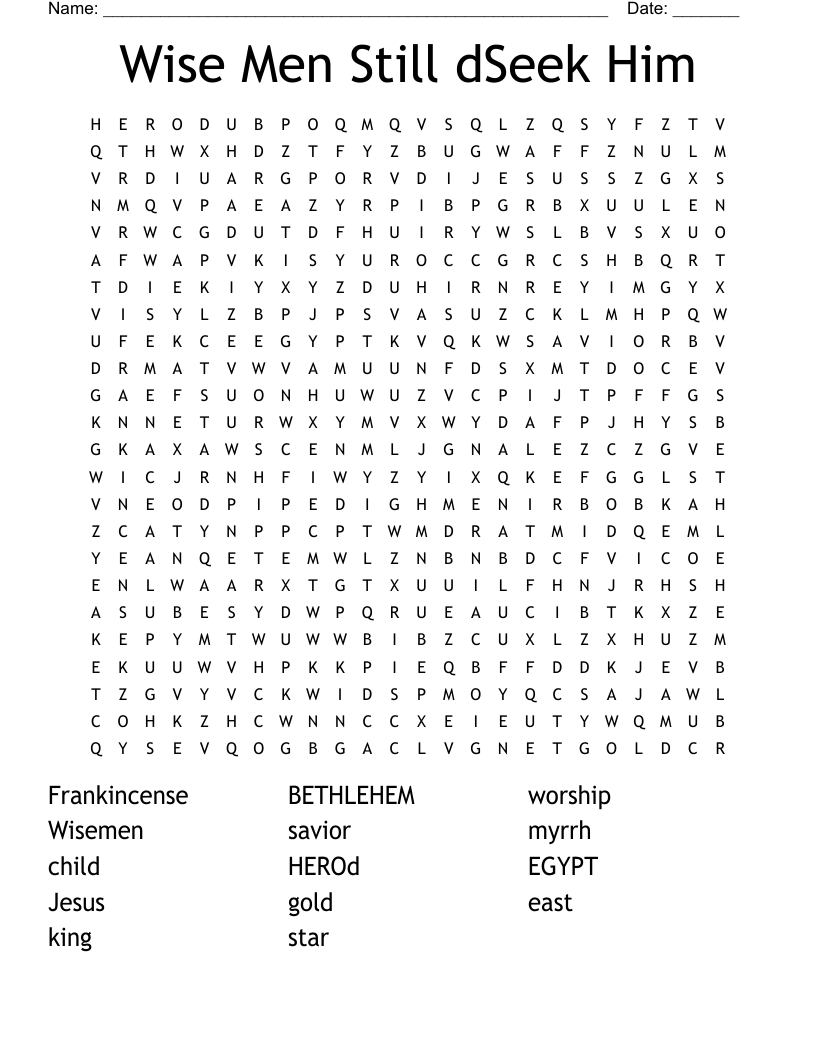 Wise Men Still dSeek  Him Word Search