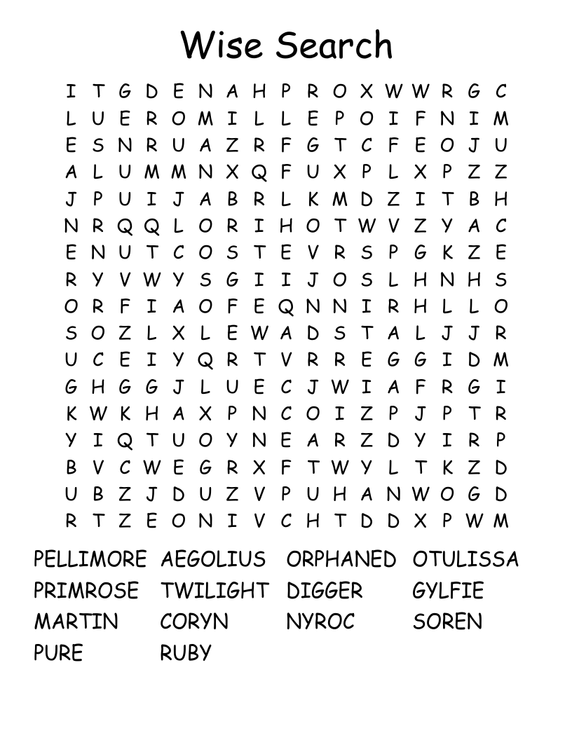 Wise Search Word Search