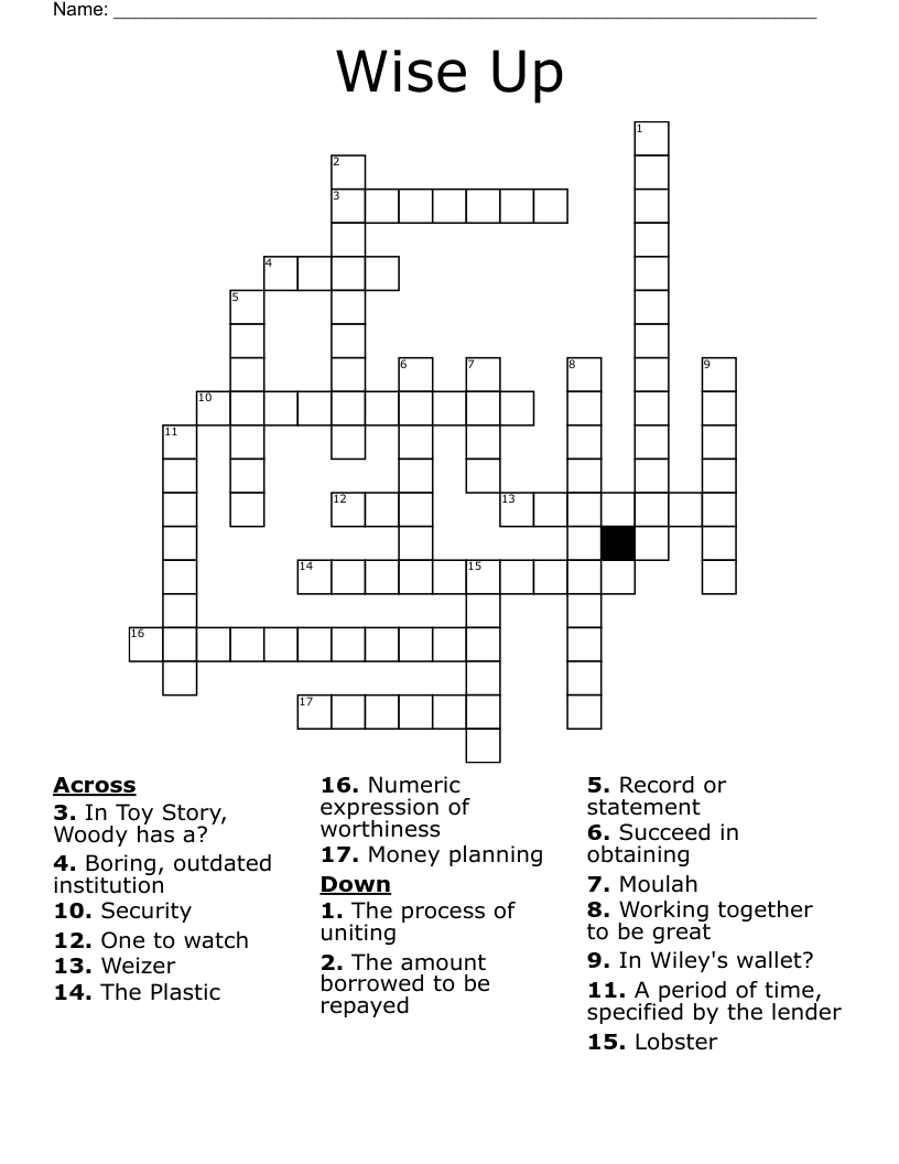Wise Up Crossword