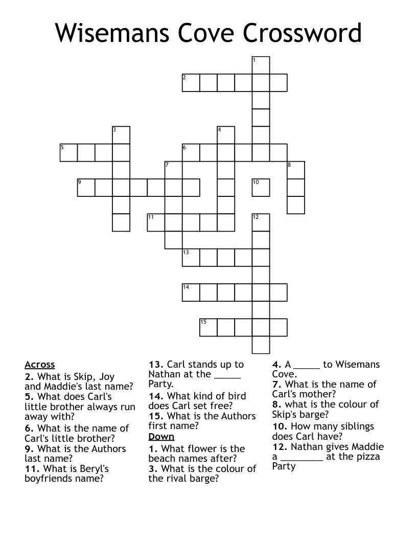 Wisemans Cove Crossword