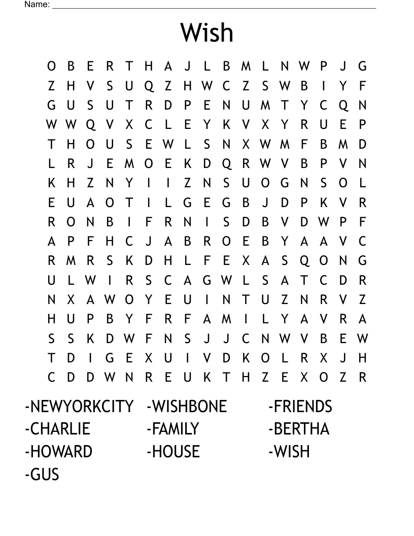 Wish Word Search