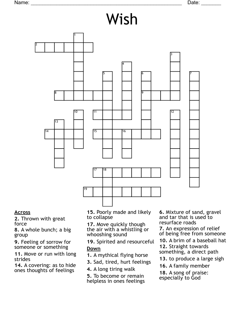Wish Crossword