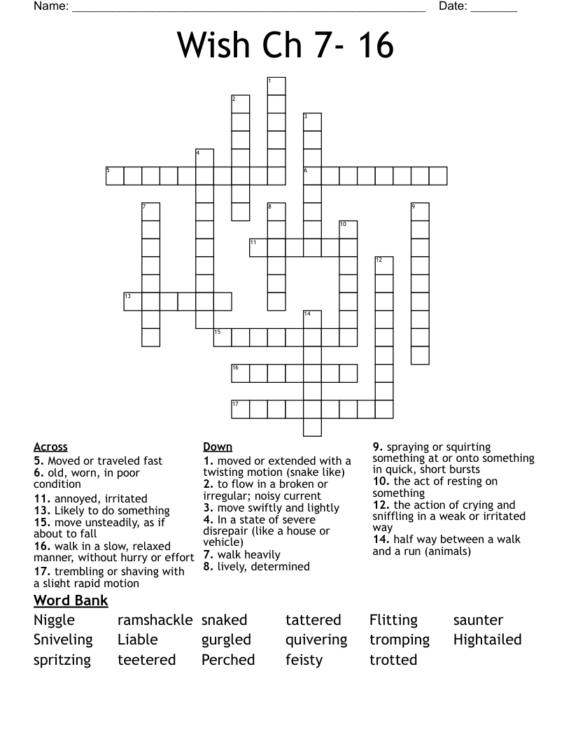 Wish Ch 7- 16 Crossword
