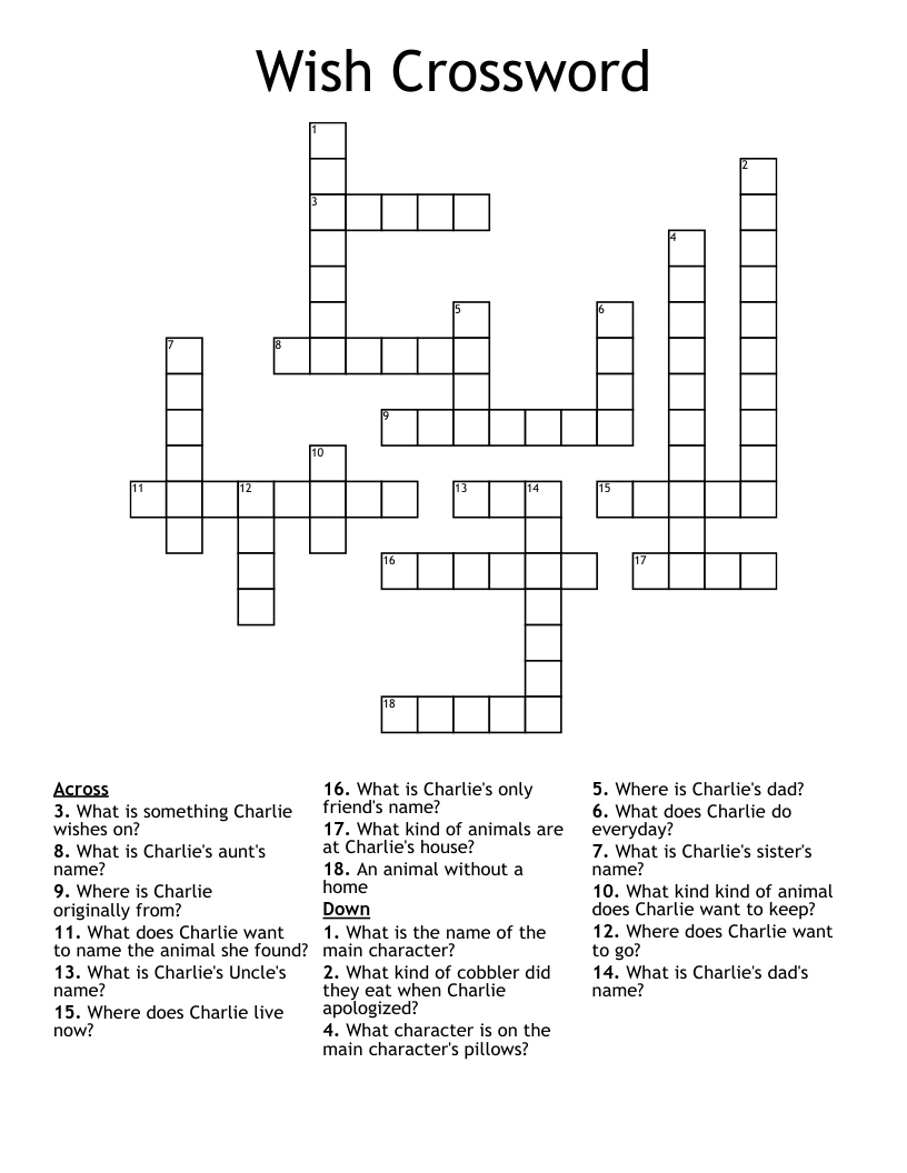 Wish Crossword