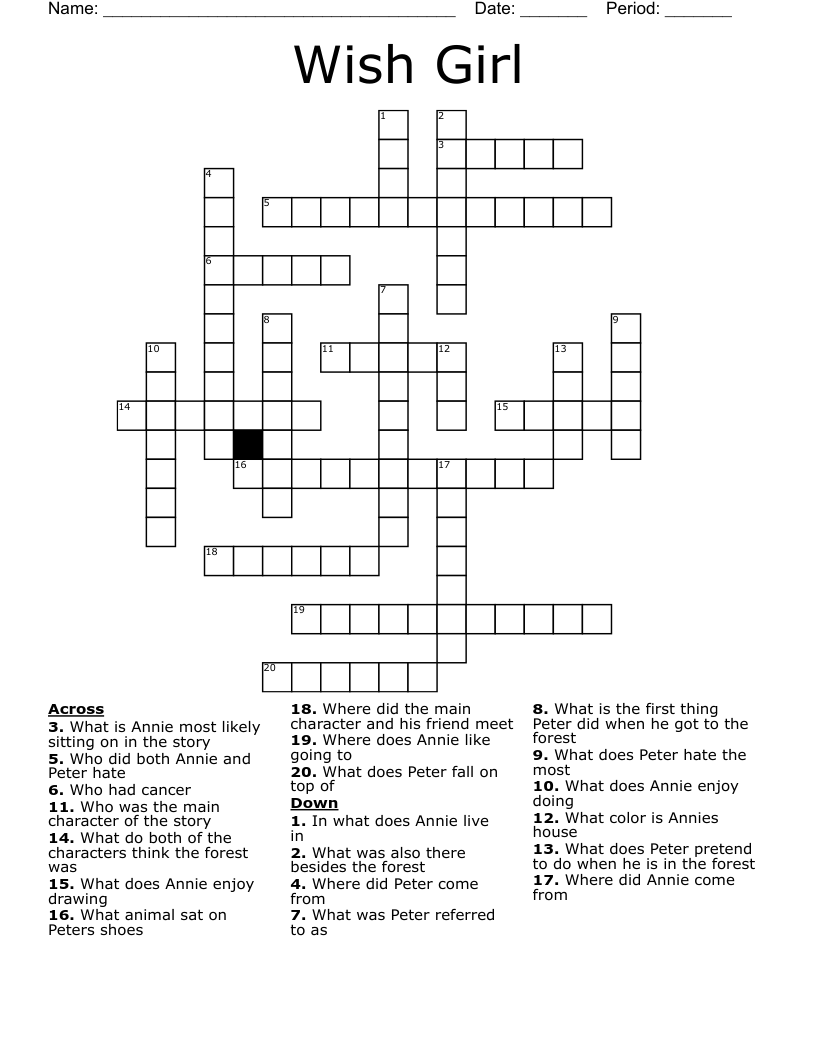 Wish Girl  Crossword