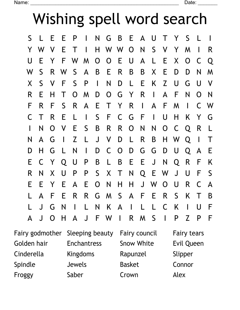 Wishing spell word search