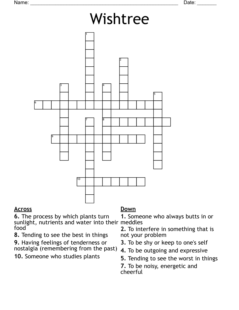 Wishtree Crossword