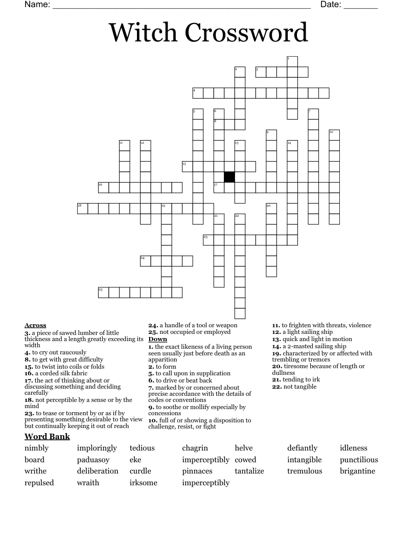 Witch Crossword