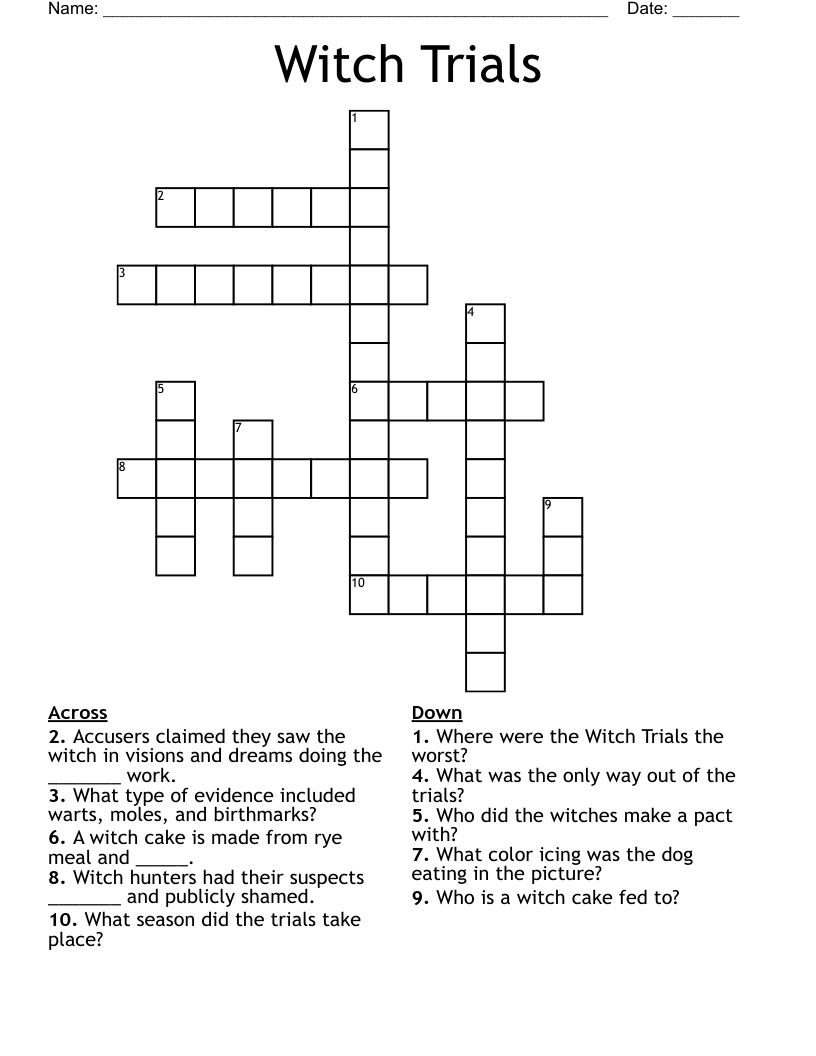 Witch Trials Crossword