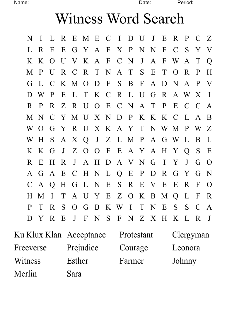 Witness Word Search