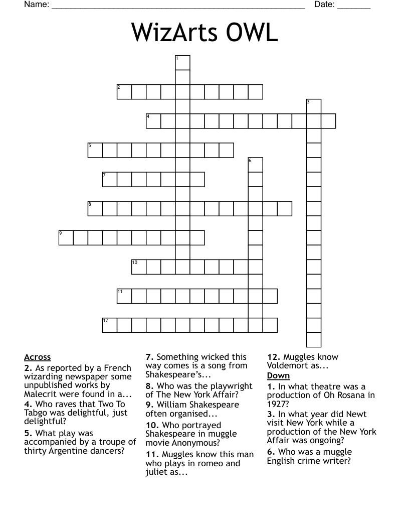 WizArts OWL Crossword