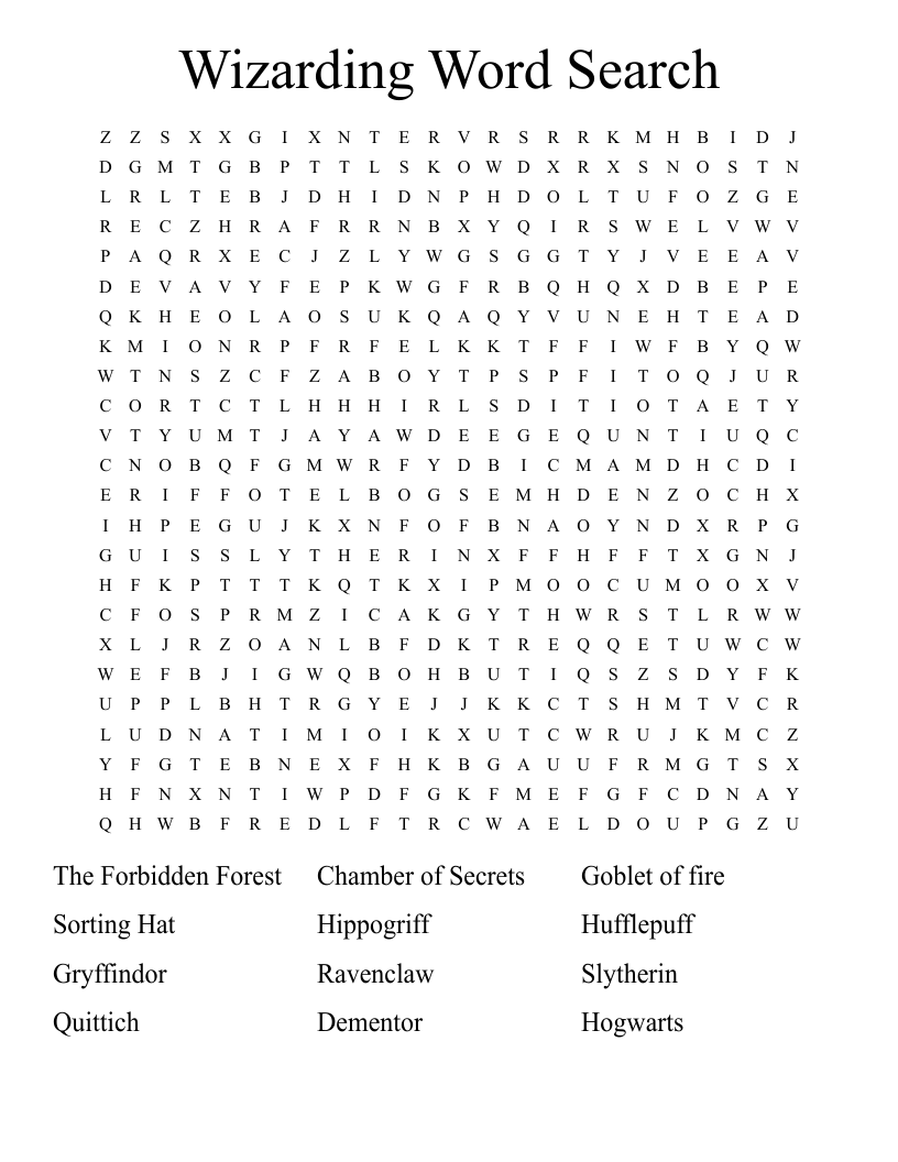 Wizarding Word Search