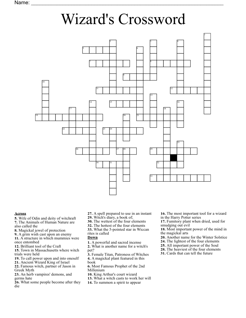 Wizard's Crossword
