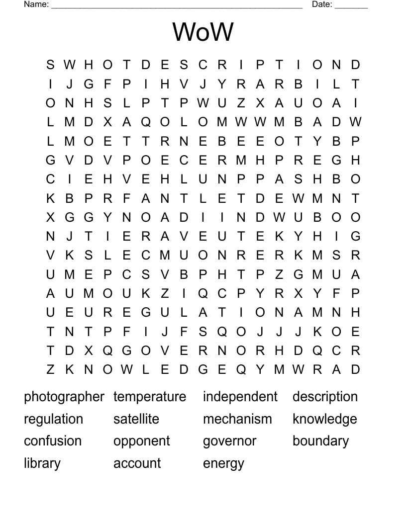 WoW Word Search