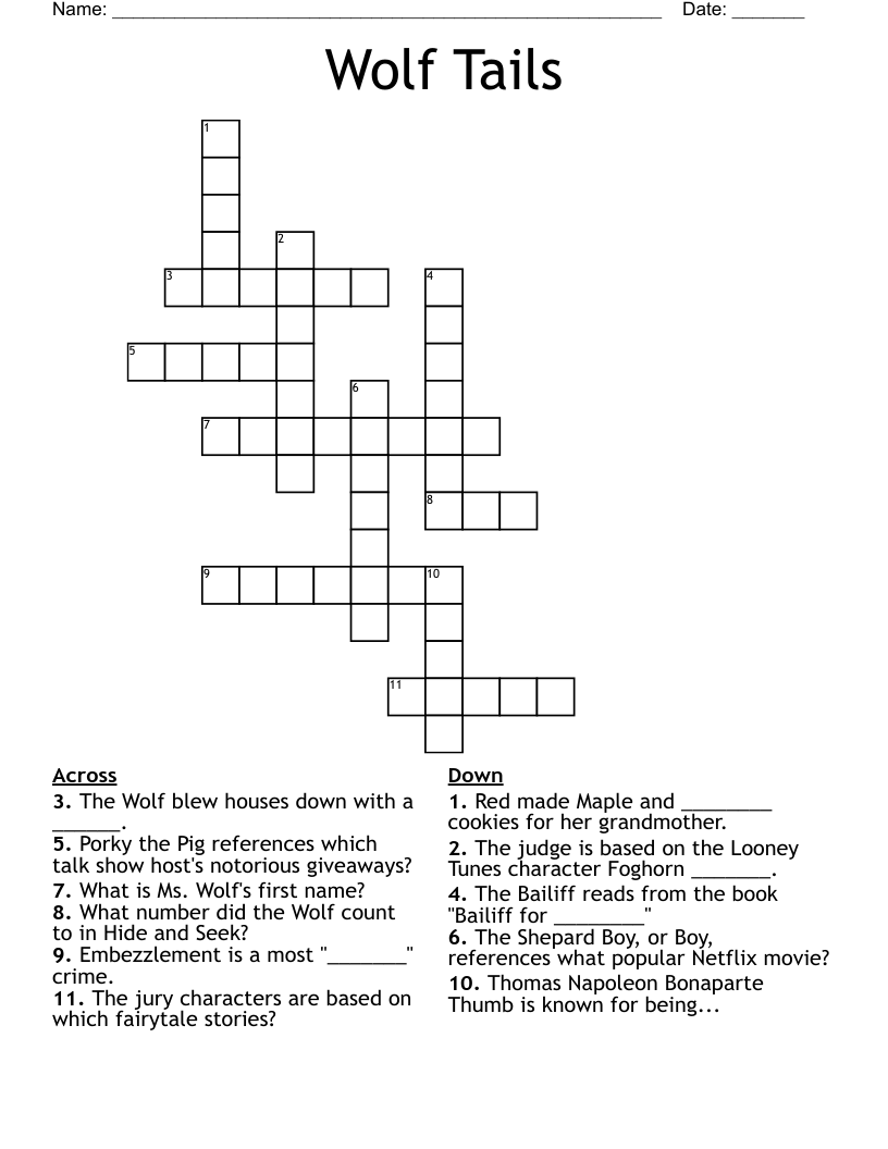 Wolf Tails Crossword