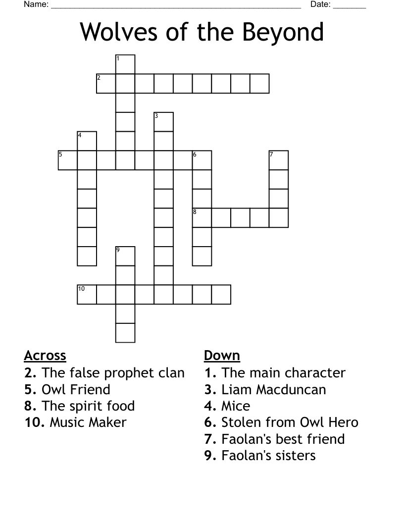 Wolves of the Beyond Crossword