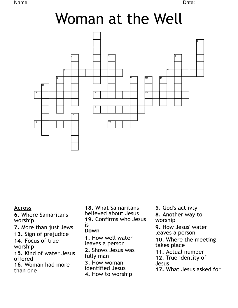 Woman at the Well Crossword