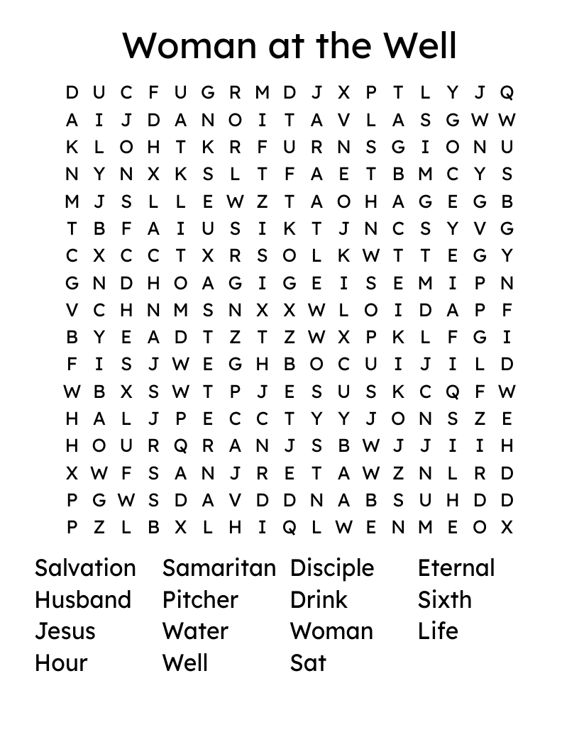 Woman at the Well Word Search