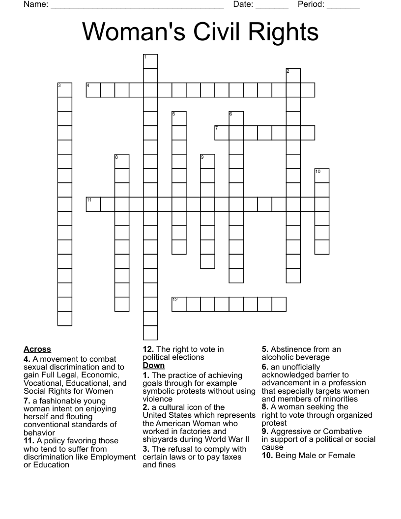 Woman's Civil Rights Crossword