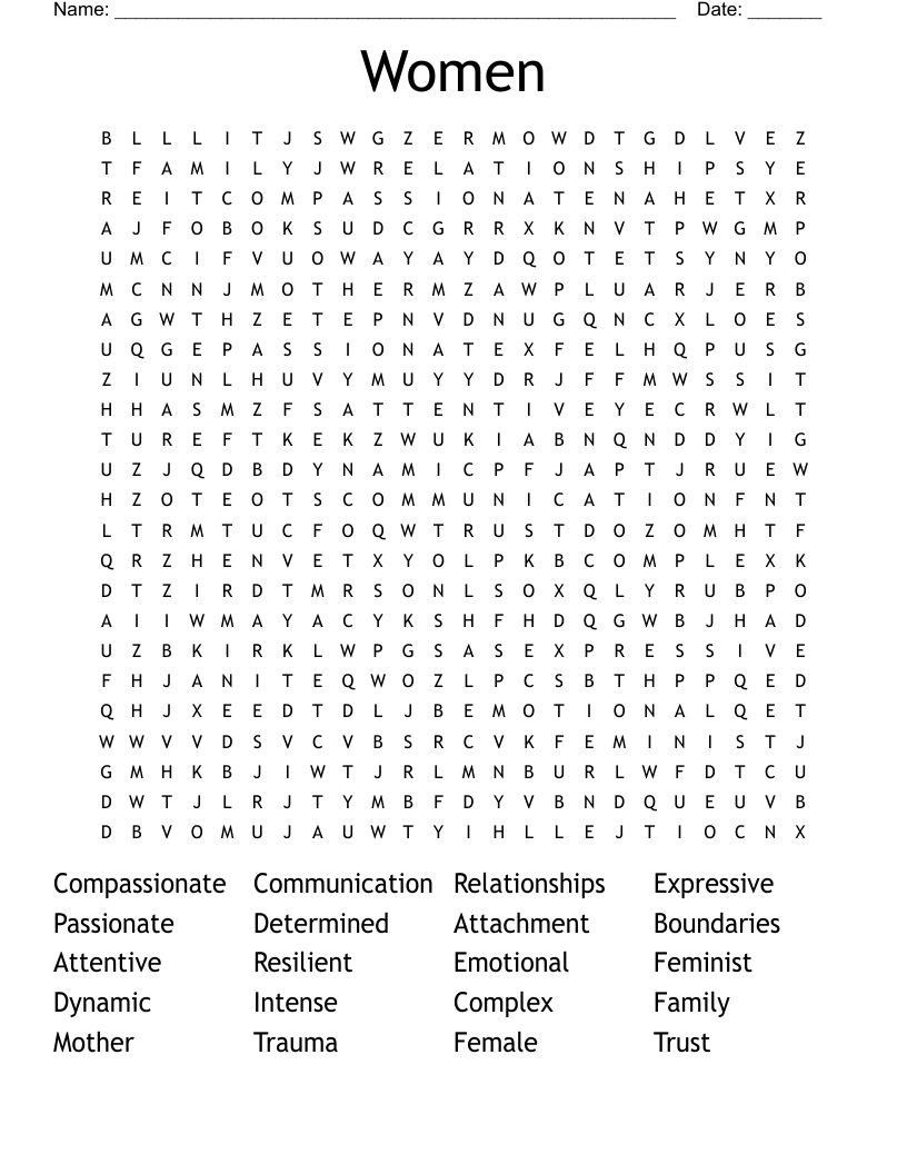 Women Word Search