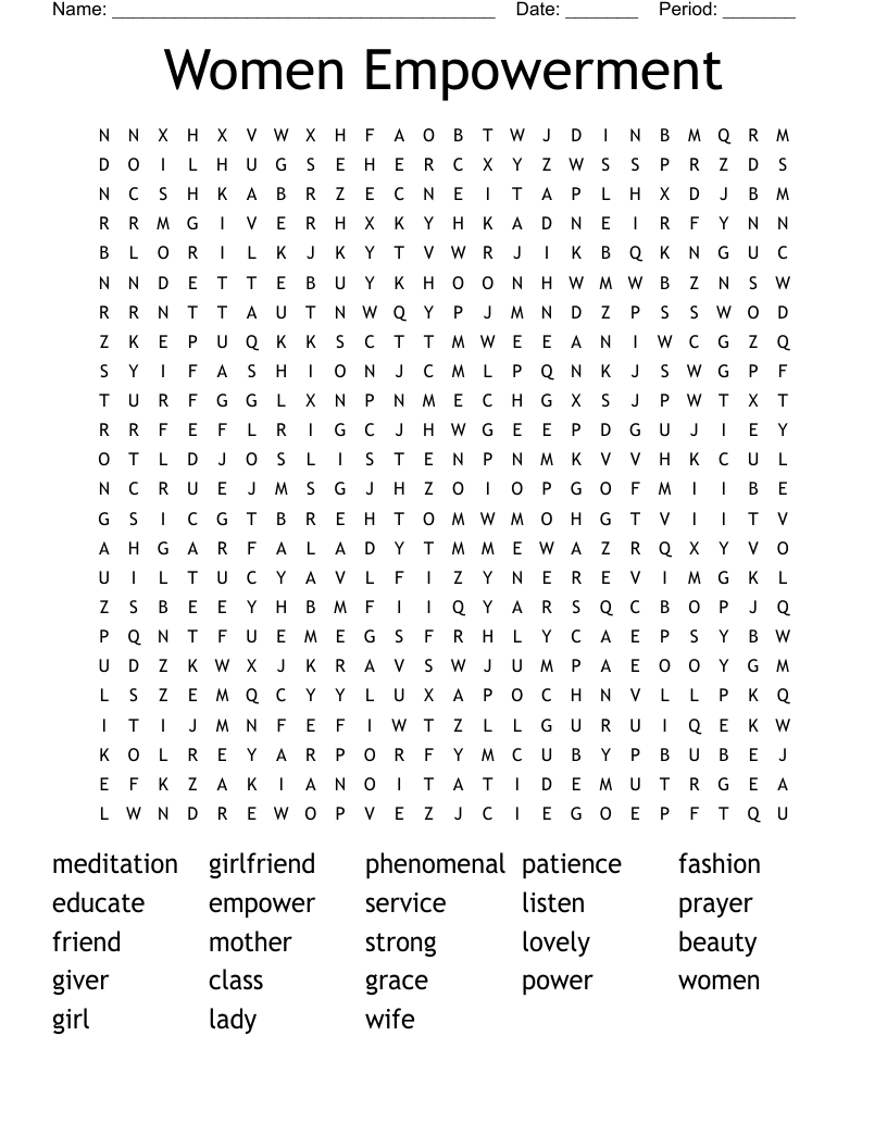 Women Empowerment Word Search