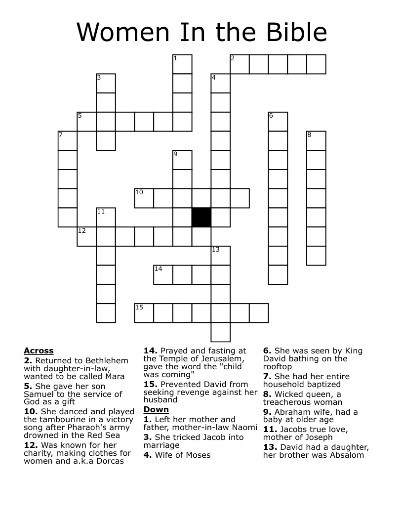 Women In the Bible Crossword