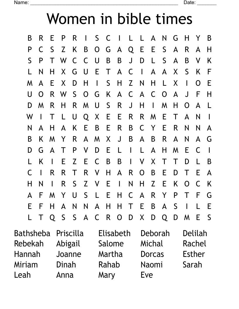 Women in bible times Word Search