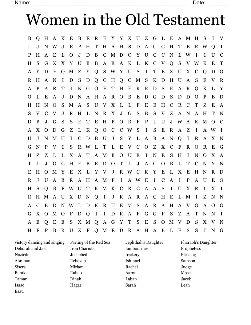 Women in the Old Testament Word Search