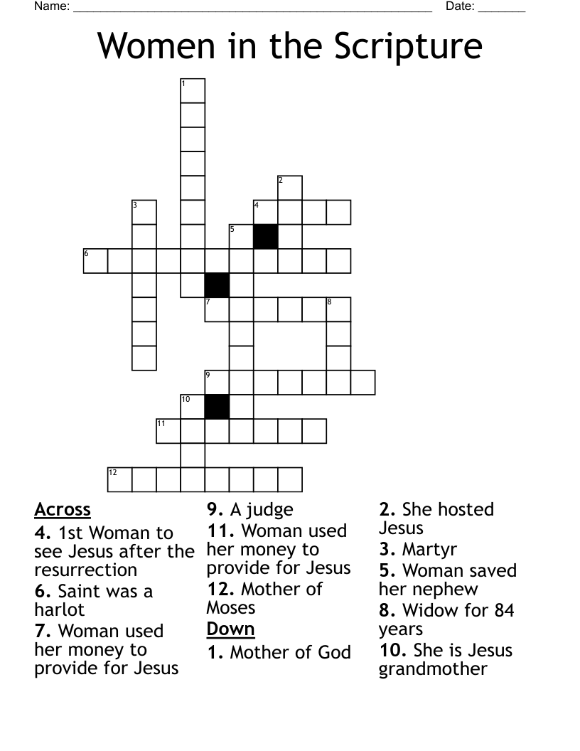 Women in the Scripture Crossword