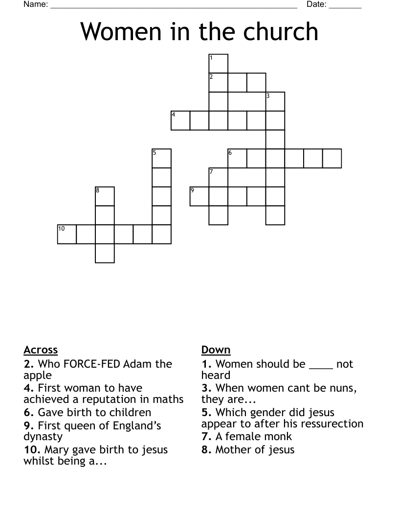Women in the church Crossword