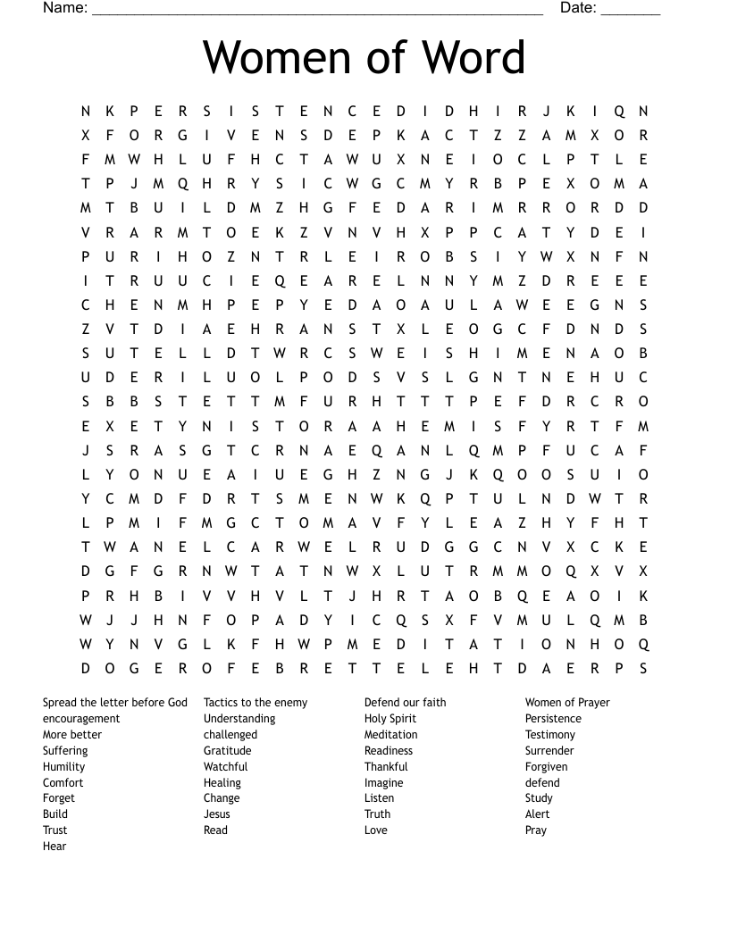 Women of Word Word Search