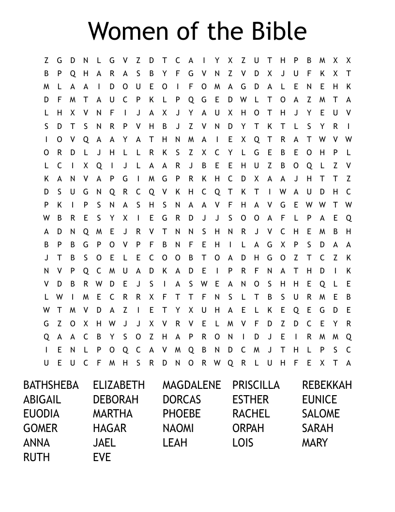 Women of the Bible Word Search