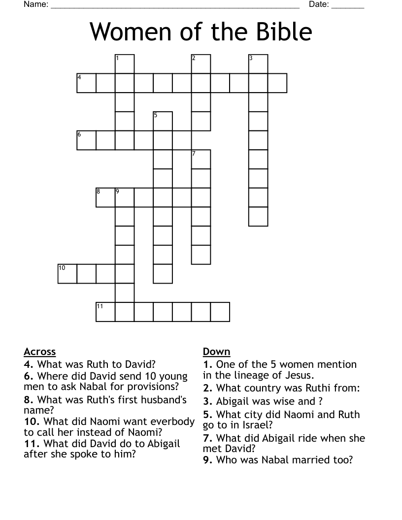 Women of the Bible Crossword