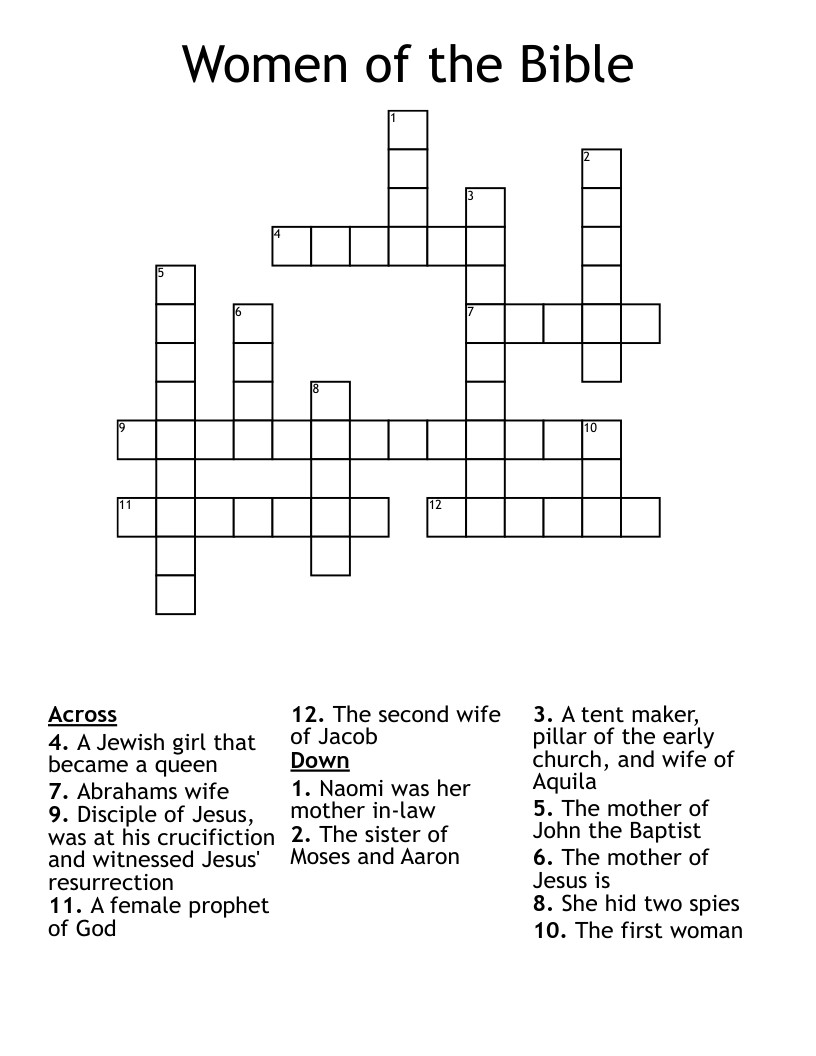 Women of the Bible Crossword